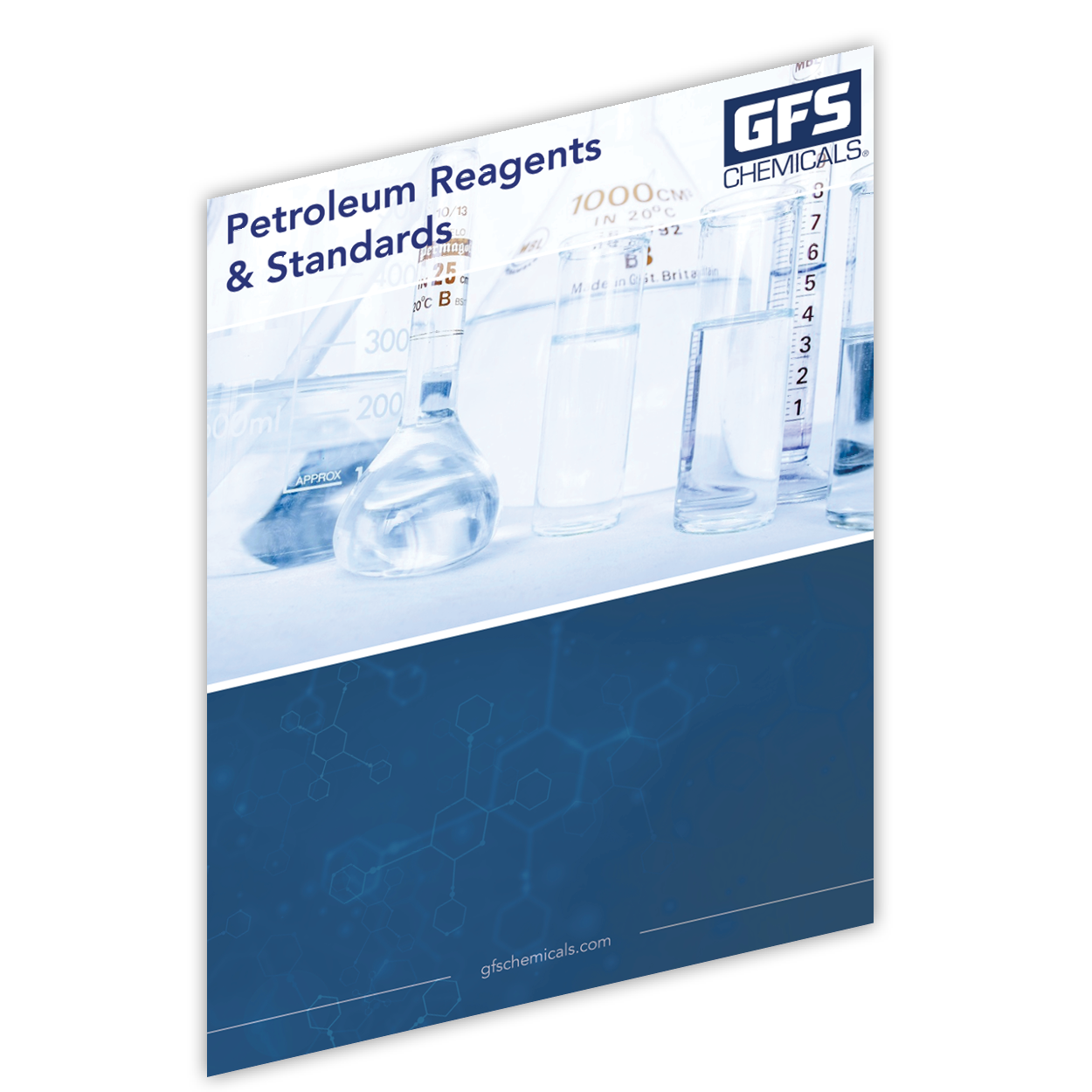 Petroleum reagents and standards brochure link featuring scientific equipment